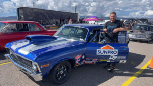 Russell Rowley and car